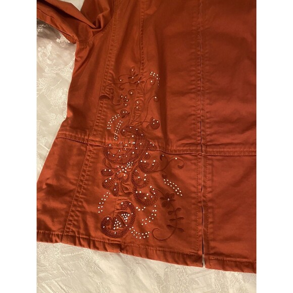 CHICO'S 2 (L) Full Zip Jacket 2 Boho Embroidery, 100% Cotton, Art To Wear F1 10 - Picture 11 of 12